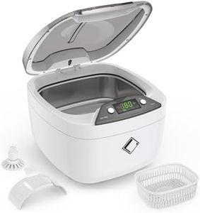 Life Basis Ultrasonic Jewelry Cleaner 850ML 42000Hz Jewellry Cleaner Machine LCD Screen with 5 Digtal Timer Basket Watch Stand CD Holder for Jewelry Glasses Watch CD Denture Coin Medal Parts Lab Tools