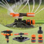 KDP Garden Sprinkler, 3 Arm Sprayer Automatic Lawn Sprinkler, Automatic 360 Rotating Adjustable Garden Water Sprinklers Lawn Irrigation System Covering Large Area