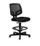 HON Volt Mesh Back Task Upholstered Adjustable Office Stool, (H5715), Metalmesh, Black Fabric