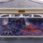 Crenics Halloween Garage Door Decorations 7 x 16 Ft, Large Horror Halloween Garage Door Banner, Creative Scary Halloween Garage Door Cover, Indoor Outdoor Halloween Decorations