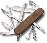 Victorinox Swiss Army Knife - Huntsman - 15 Functions, Multi-utility tool - Walnut Wood Brown, 91 mm