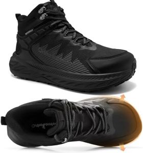 OrthoComfoot Women's Orthopedic Wide Toe Box Non Slip Waterproof Arch Support Walking Boots, Alleviate Arch Strain Tired Feet, All Day Standing Jobs Boots Black Size 9