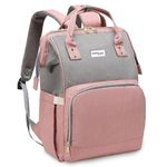 Bumtum Baby Diaper Bag for Mothers | Spacious Waterproof Backpack with Multiple Pockets to Easily Organise Baby Essentials Diaper Backpack (Pink & Grey), 24 Litre