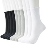 J-BOX Womens Cotton Crew Socks, Thin Soft Comfort Breathable Dress Socks, Above Ankle Crew Socks for Business, Casual., M-multicolor-a(10 Pairs), 6-9