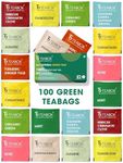 Teabox Green Tea Sampler Bags 100pcs (10pcs X 10 flavors) | 100% Natural I Immunity Boosting Sampler Pack | USDA Certified Organic Green Tea