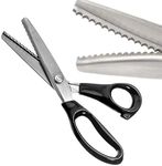 Serrated Scalloped Edge Pinking Shears, Multifunction Stainless Steel Shears Tailor Scissors, Professional Zig-Zag Cut Scissors, Sewing Craft Paper Clothing Fabric Cut for Home (Scalloped, 5mm)