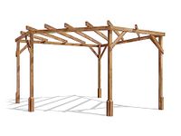 Dunster House Wooden Corner Pergola Kit 10' x 10' DIY Garden Plant Frame with Diamond Structure Utopia