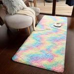 Vafodo Soft Area Rugs for Bedroom Living Room Ultra Soft Modern Fluffy Throw Carpets for Girls Boys Kids Room Shaggy Fluffy Rugs (2X6Feet, Rainbow)