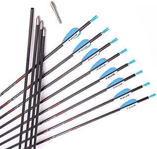 ACCMOS Tiro con Arco Flecha de Carbono Puro Spine 700 ID 4,2 mm Flecha de Caza, para Arco Recurvo Arcos Compuestos Arco Tradicional12 pz (Spine 700, 28inch)