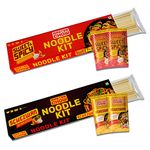 MasterChow Schezwan & Sweet Spicy Noodle Kit | Chilli Garlic Sauce with Hakka Noodles + Sweet & Spicy Sauce with Hakka Noodles | Ready to Cook Easy Meals - Pack of 2 Noodle Kit | 10 Mins Noodles