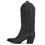 CYNLLIO Black Cowgirl Boots for Wom