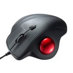 SANWA Wired Trackball Mouse, Silent Click Ergonomic Roller Ball Mouse, 34mm Precise & Smooth Thumb Control, Optical Computer Trackballs, 600/800/1200/1600 DPI, Compatible with Windows, Mac, Laptop, PC