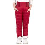 UGREVZ Girls Boys Snow Pants 2-10 Years Old Thick Winter Warm Pants Girl Activewear Clothes(A0001Red-3T)