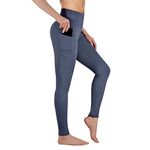 GIMDUMASA Leggings for Women Gym Yoga Pants with Pockets High Waist Workout Running Sports Activewear Fitness UK Dark Gray