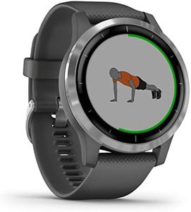 Garmin vívoactive 4 – wasserdichte GPS-Fitness-Smartwatch mit Trainingsplänen, Herzfrequenzmessung, 20 Sport-Apps, 8 Tage Akkulaufzeit, Musikplayer, Silber/Dunkelgrau
