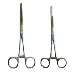 Stainless Steel Set of 2 Pcs Straight Curved 8'' Unhooking Carp Sea Fly Fishing Forceps