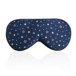 townssilk 100% silk sleep mask with adjustable strap,comfortable and super soft eye mask ultimate sleeping aid,Completely balckout light,Night blindford,Lightweight without pressure,gold star blue