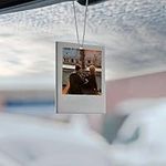 Pahdecor Custom Personalized Acrylic Hanging Picture Photo Text Frame Car Air Fresheners for Rear View Mirror Scents Accessory Valentine's Day Birthday Gift Pendant (No Scent)