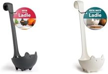 Bundle of 2!!! NEW!! Katie Cat Soup Ladle by OTOTO - Black Cat, Cooking Gifts, Gifts for Cat Lovers & Katie White Ladle by OTOTO