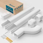 Nouscan 4" 9.5Ft Mini Split Line Set Cover with Flexible Duct, Upgrade PP Decorative Paintable Lineset Cover Kit, 39.37" per Straight Duct, for Minisplit, Air Conditioner, Central AC, HAVC