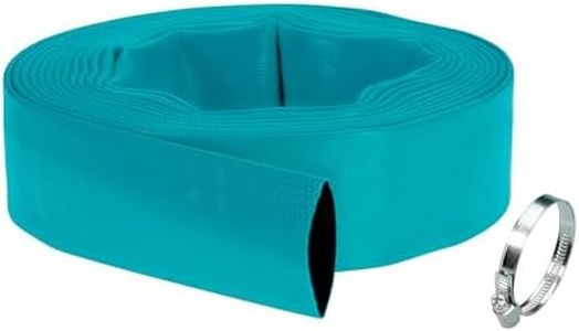 GARDENA Kit Tubo piatto 38 mm (1 ½”): tubo flessibile, kit tubo per pompe sommerse, con fascetta stringitubo, 5 bar resistenza alla pressione, 10 m (5005-20)