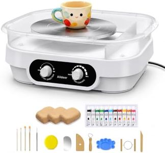Alldeer Pottery Wheel for Adults, Beginners, Kids, Teens, Professional - 7" Turntable Electric Clay Spinner Wheel Set, Small Mini Pottery Making Machine Kit, Adjustable Speed & Removable Tray