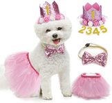 Legendog Dog Birthday Party Supplies, Dog Birthday Hat with Letters-Dog Tutu Skirt-Dog Bowtie, Cute Dog Birthday Dress, Dog Birthday Outfit