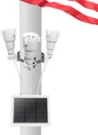 Etzeaxus Flag Pole Light Solar Powered, 3 Brightest-Spotlights PC Crystal LED, IP65 Waterproof Solar Flag Pole Light Fits 2-3.5''Flag Poles, 360 Degrees of Flag Illumination Flag Ground House