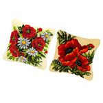 Harilla 2 Pack Flower Cushion Pillow Latch and Hook Kits with Basic Tools DIY Decor