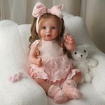 BABESIDE Reborn Dolls - 20 Inch Realistic Reborn Baby Dolls Girls with Soft Cloth Body, Cute Long Hair Lifelike Toddler Girl with Clothes Accessories for Kids Aged 3+