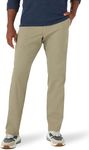 Lee Men's Extreme Motion Flat Front Relaxed Taper Pant, Khaki, 38W x 30L, Khaki, 38W x 30L