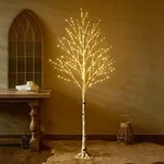 Fudios Lighted Birch Trees for Decoration 6FT Light up 330 LED Faux White Tree Plug in Artificial White Christmas Decor for Home Inside Xmas Wedding Party Gift Outdoor