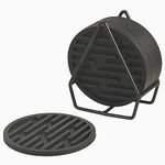 ionEgg Silicone Coasters for Drinks, Coasters with Grooved Design, Durable Coasters for Table Top Protection, Anti Slip, Non- Stick, Pack of 9 with Metal Holder