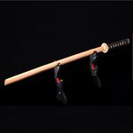 Yuki Katana-Wooden Samurai Japanese Training Sword for Martial Arts Training & Self Defense with Free Synthetic Leather Carrying Case-Natural Wood Color-Japanese 105CM