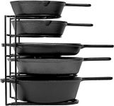 Geo fashion Heavy Duty Countertop Floating Shelves Pan And Pot Organizer,Rack-Holds Cast Iron Skillets,Griddles And Shallow Pots-Durable Steel Construction-No Assembly Required(5 Tire Design)