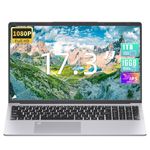 Fsjun 2024 Newest 17.3" Laptop, 16GB DDR4 RAM 1TB SSD, Quad-Core Celeron N5095(Up to 2.9GHz) CPU, 1080P IPS Display, Win11 Pro, Fingerprint Reader, Backlit KB, HDMI, USB 3.0x3, WiFi, Silver