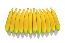 JEDFORE Artificial Yellow Bananas Lifelike Simulation Fake Fruit Home House Kitchen Decoration 12pcs Set