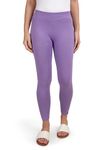 TWIN BIRDS Tailored Cut & Classic Fit Super Stretchable Orchid Lilac Coloured Cotton Elasthane Fabric Ankle Length Leggings for Women - (M)