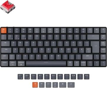 Keychron K3 Ultra-Slim Bluetooth Wireless Mechanische Tastatur, 75% ISO-DE-Layout Hot-Swap-fähig Low Profile Optischer Roter Schalter RGB Gaming-Tastatur für Mac Windows
