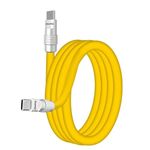 chubbycable Chubby 3.0 Fast Charging Cable Durable Soft Silicone USB C Cable 240W Extra Thick Phone Charger Cord Data Transfer Type C Cable, Yellow, Type-C to Type-C, 16.4 FT