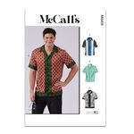 McCall's Men's Fitted Bowling Shirt Sewing Pattern Packet, Design Code M8459, Sizes 44-46-48-50-52, Multicolor