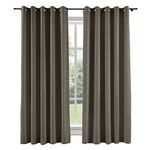 ChadMade Linen Grommet Lined Curtain with Room Darkening Liner for Glass Window Bedroom 84" W x 84" L, 1 Panel, Chocolate Tart, Liz Collection