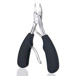 URAQT Toenail Clippers, Precision Nail Clippers Toenail Cutter for Thick or Ingrown Toenails, Heavy Duty Stainless Steel Cuticle Scissors Nail Nippers, with Protective Cover