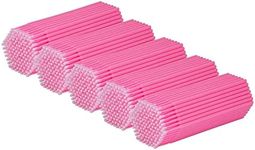 Cuttte 500PCS Disposable Micro Swabs for Eyelash Extension, Micro Applicators Eyelash Swabs for Makeup Application Pink (Head Diameter: 2.0mm)