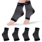 Upgraded Neuropathy Socks for Men Women - Comprex Ankle Sleeves Soothe Relief Socks for Neuropathy Pain, Plantar Fasciitis Anti Fatigue Compression Foot Support Sock for Outdoor indoor Sports,2 Pairs(Grey L)