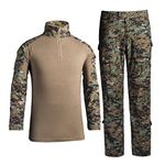 Men's Military Tactical Shirt and Pants Airsoft Paintball Hunting Combat Uniform Army Camo Digital