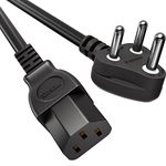 FEDUS 16A 250v Heavy Duty Copper Power Cord, 3 Meter 16 Amp Indian Power Plug to IEC 13 Socket, 3 Pin Power Plug Cord for Computer Heavy Duty Machine, PC, Desktop, SMPS, Power Supply, Kettle Lead