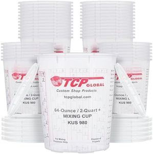 Custom Shop - Pack of 36-64 Ounce Graduated Paint Mixing Cups (2 Quarts) - Cups Have Calibrated Mixing Ratios on Side of Cup Epoxy Resin