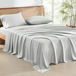 Mush 100% Bamboo Bedsheet for King Size Bed with 2 Pillow Covers | 250 TC King Size - 108x108 inches | Luxuriously Soft, Breathable & Naturally Anti Microbial Thermoregulating Bed Sheet | Silver Grey