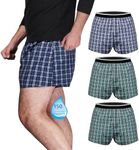 TIICHOO Mens Incontinence Underwear Washable Regular Absorbency Leakproof Underwear Boxers Pack of 3 (3X-Large, 2 Green/Blue)